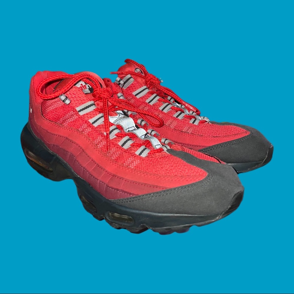 2014 Nike Air Max 95 OG SZ 10 Dark Ash Team Red Black Silver PRM 609048-202